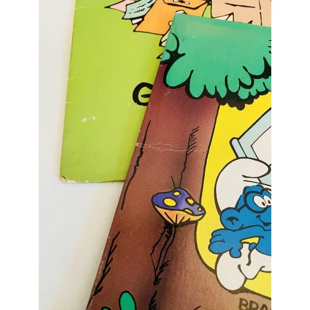6 Vintage 1982 Smurfs Pocket Folders Mead Wallace Berrie Collectable Smurfs